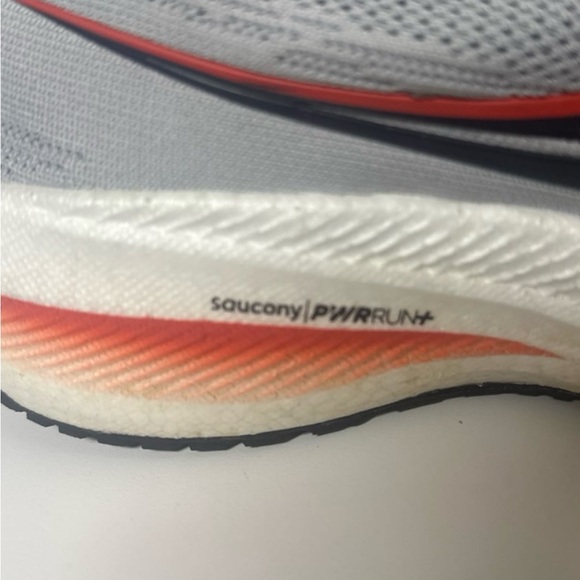 Saucony Triumph 21 Men Concrete Gray Orange Running Shoes Size 10 W US S20881-30 - Picture 10 of 12